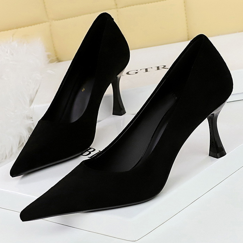 Shoe Tree - Bigtree sapatos camurça preto feminino bombas