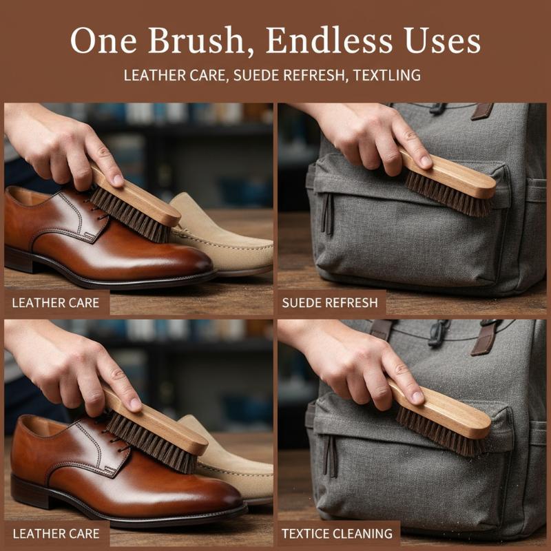 Leather Shoe Polish - Escova de Madeira para Sapatos com